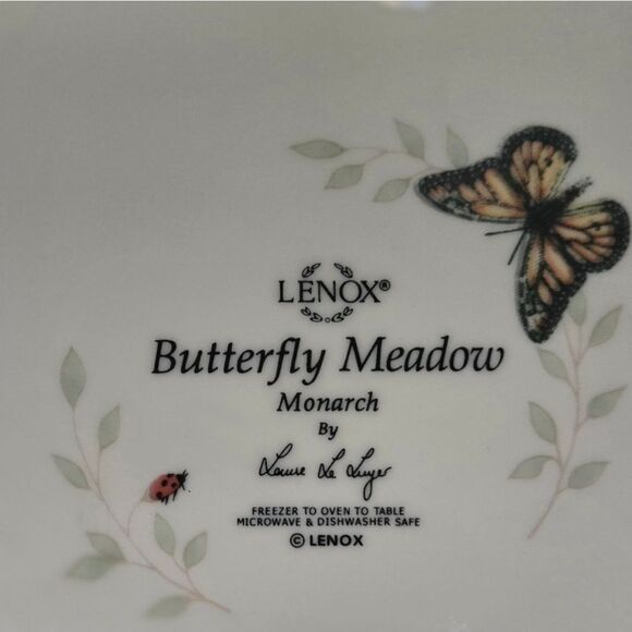 LENOX BUTTERFLY MEADOW SALAD / LUNCHEON PLATES 9 IN , SET OF 4 - Picture 8 of 10